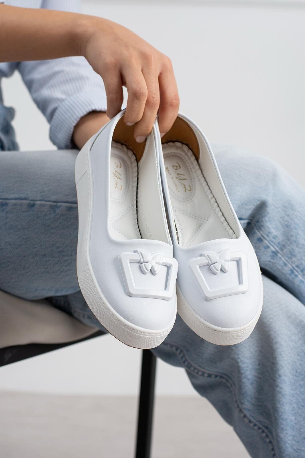 Elisa Modern Tokalı Günlük Casual Kadın Ayakkabı BEYAZ - 40