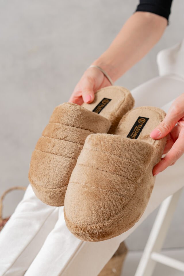 3'lü Sessiz Taban Kadın Terlik Kapalı Ev Terliği Misafir Terliği Çeyiz Bohça Terliği ÜÇLÜ ATOM - 38