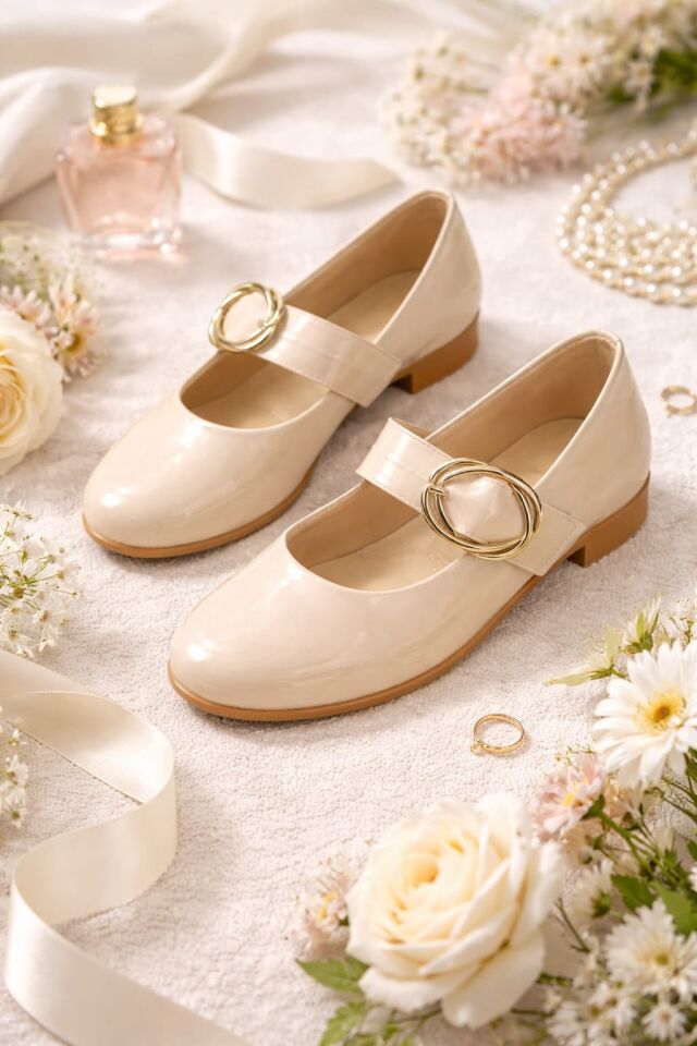 Kadın Günlük Rahat Babet Kalın Kemerli Kadın Babet RUGAN KREM - 37