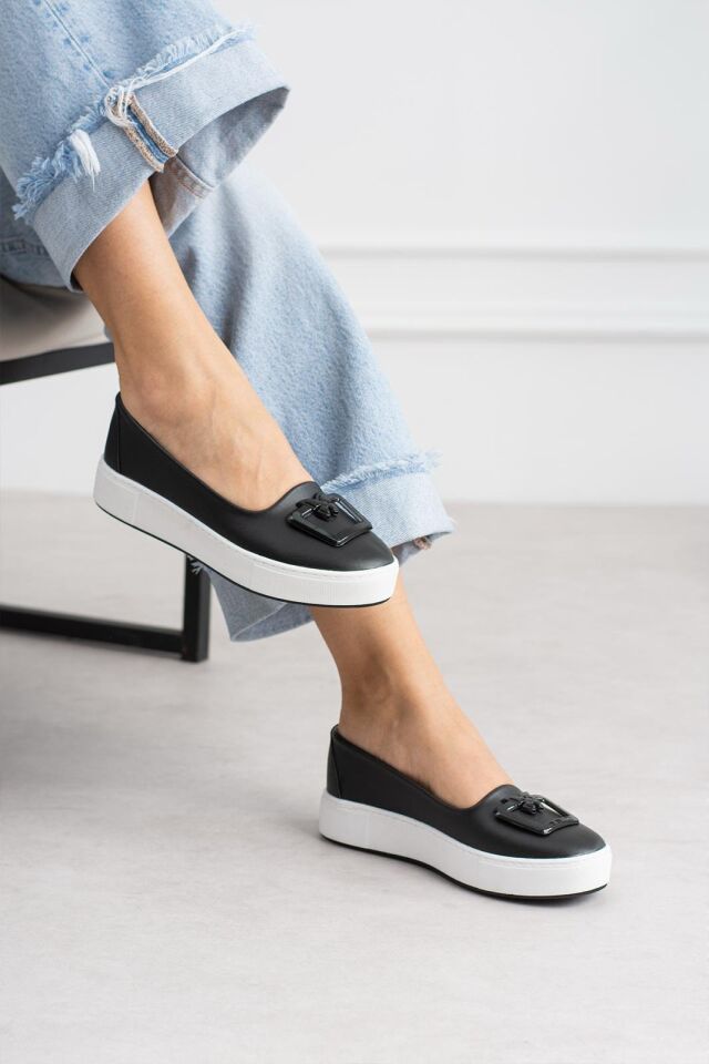 Elisa Modern Tokalı Günlük Casual Kadın Ayakkabı SİYAH - 36