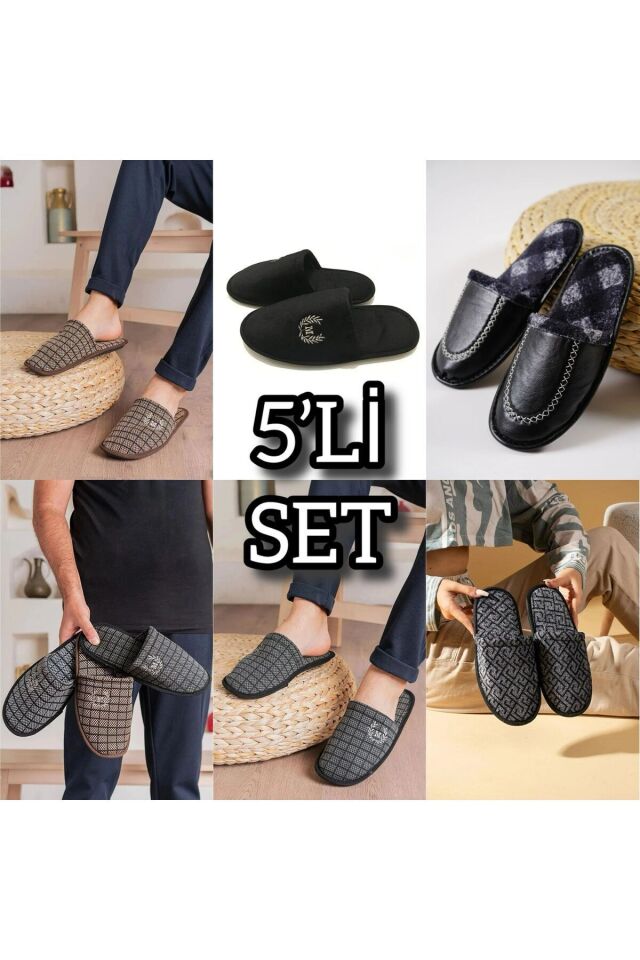 5'li Önü Kapalı Terlik Peluş Yıkanabilir Kışlık Ev Terliği Misafir Çeyiz Bohça Terliği 5'li Önü Kapalı Terlik Peluş Yıkanabilir Kışlık Ev Terliği Misafir Çeyiz Bohça Terliği