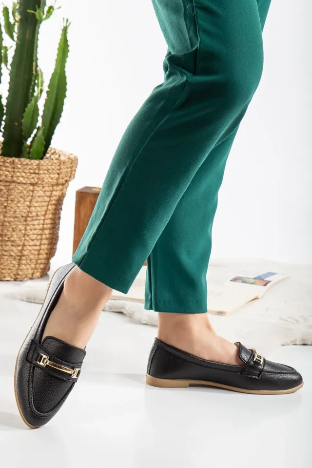 Kadın Babet Toka Detaylı Şık Rahat Ortopedik Günlük Ayakkabı 36 - SİYAH