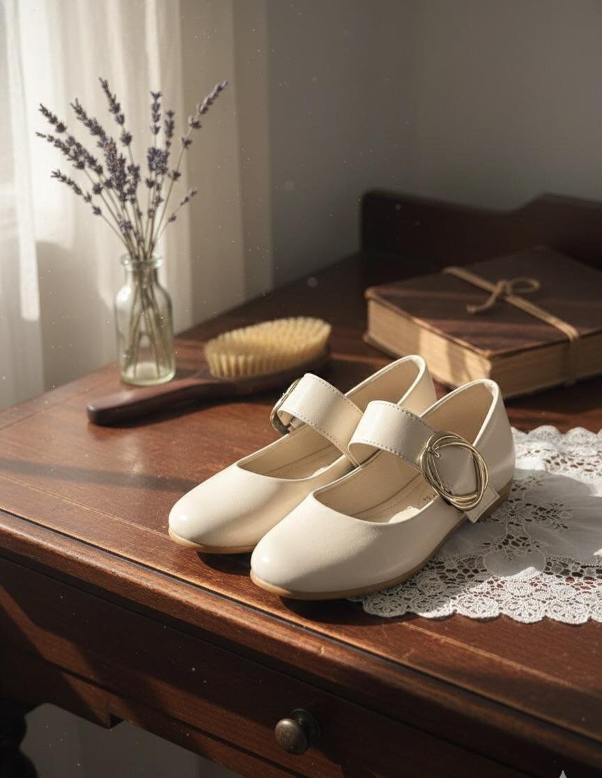 Kadın Günlük Rahat Babet Kalın Kemerli Kadın Babet MAT KREM - 37