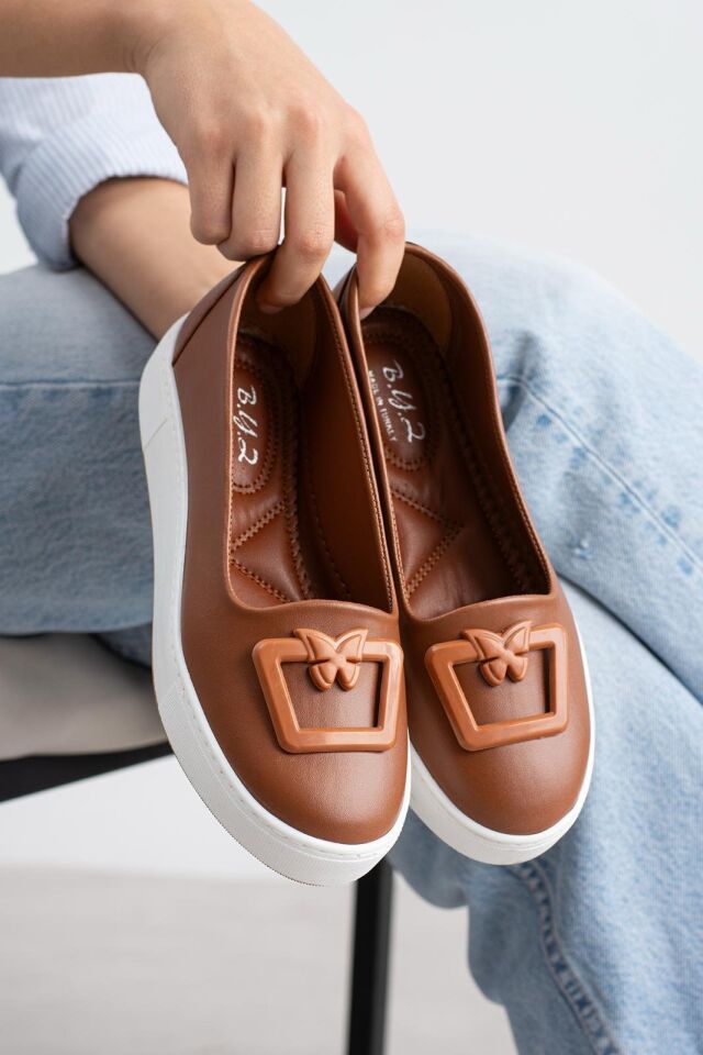 Elisa Modern Tokalı Günlük Casual Kadın Ayakkabı TABA - 39