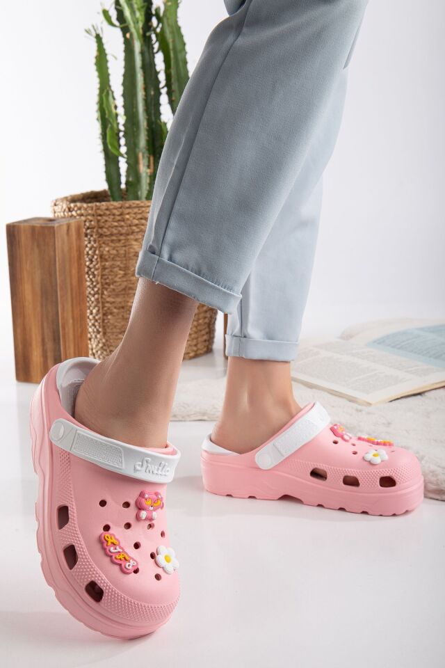 Unisex Deniz Sabo Doktor Hemşire Hastane Confort Sandalet PUDRA - 40