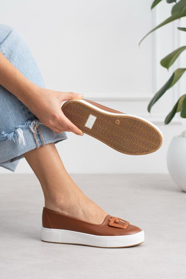 Elisa Modern Tokalı Günlük Casual Kadın Ayakkabı TABA - 40