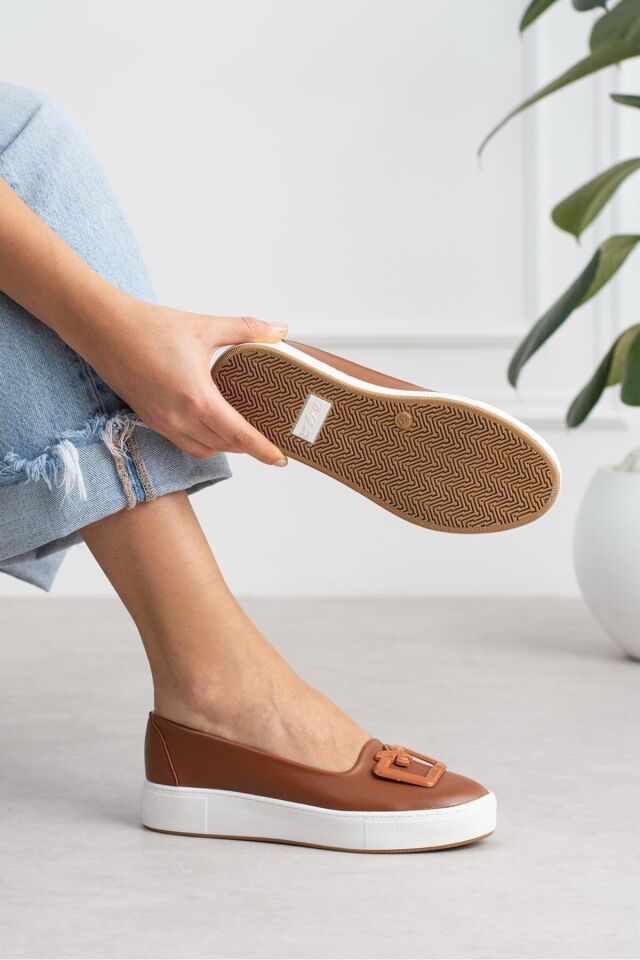 Elisa Modern Tokalı Günlük Casual Kadın Ayakkabı TABA - 40