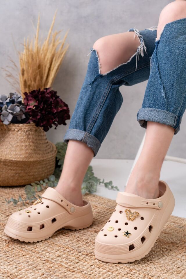 Masaj Tabanlı Yüksek Ölçekli Deniz Sabo Doktor Hemşire Hastane Confort Sandalet KREM - 39