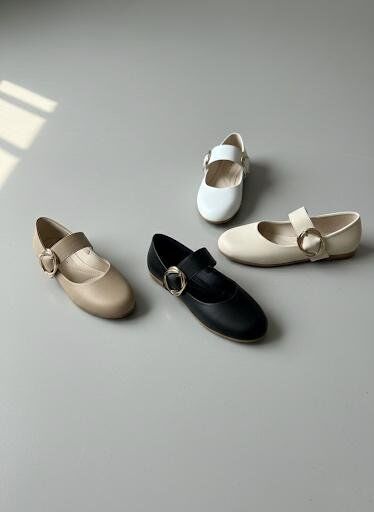 Kadın Günlük Rahat Babet Kalın Kemerli Kadın Babet MAT VİZON - 40