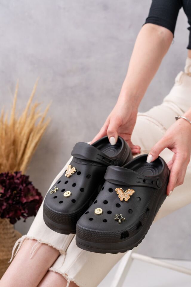 Masaj Tabanlı Yüksek Ölçekli Deniz Sabo Doktor Hemşire Hastane Confort Sandalet SİYAH - 36