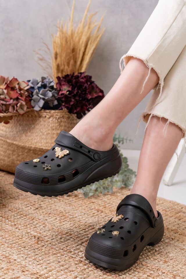 Masaj Tabanlı Yüksek Ölçekli Deniz Sabo Doktor Hemşire Hastane Confort Sandalet SİYAH - 36