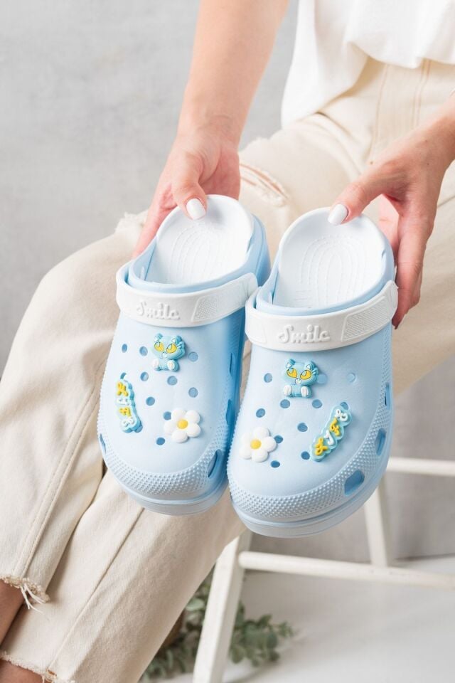 Unisex Deniz Sabo Doktor Hemşire Hastane Confort Sandalet BEBE MAVİSİ - 39
