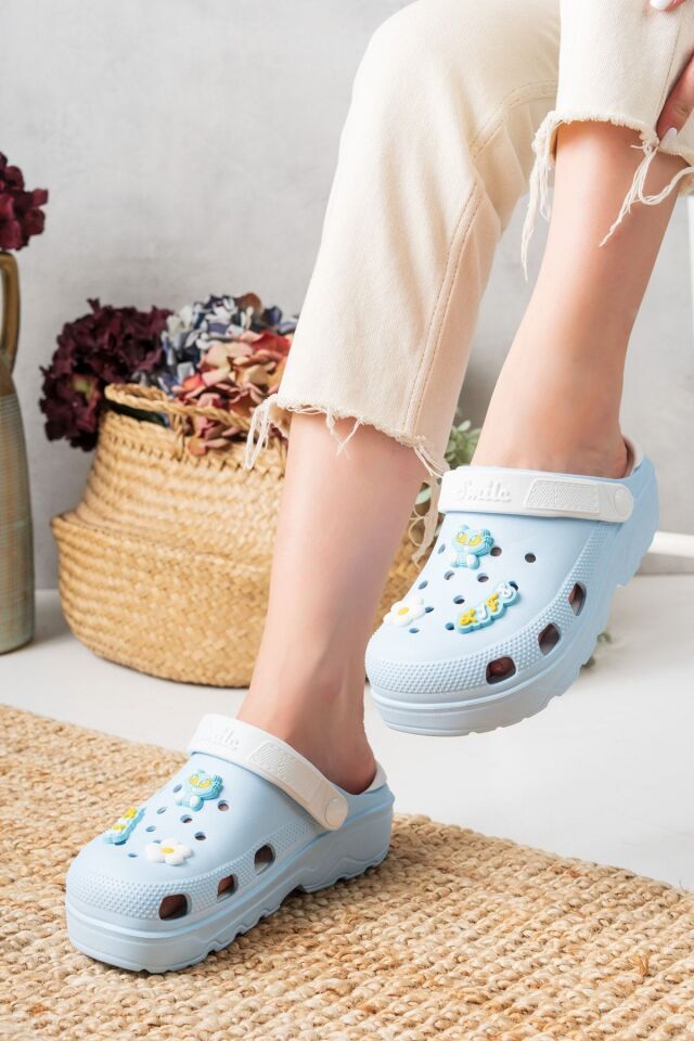 Unisex Deniz Sabo Doktor Hemşire Hastane Confort Sandalet BEBE MAVİSİ - 39