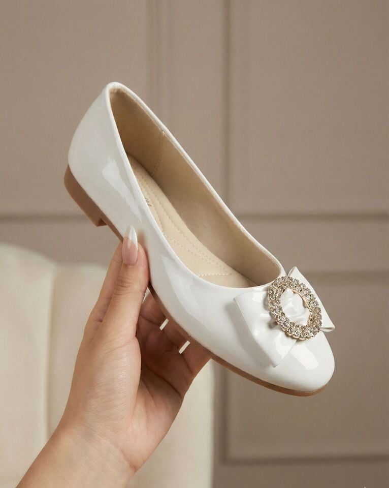 Kadın Günlük Rahat Güneş Aksesuarlı Kadın Babet RUGAN BEYAZ - 37