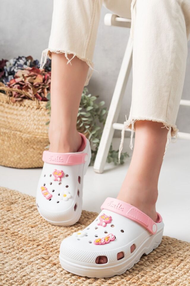 Unisex Deniz Sabo Doktor Hemşire Hastane Confort Sandalet BEYAZ - 40