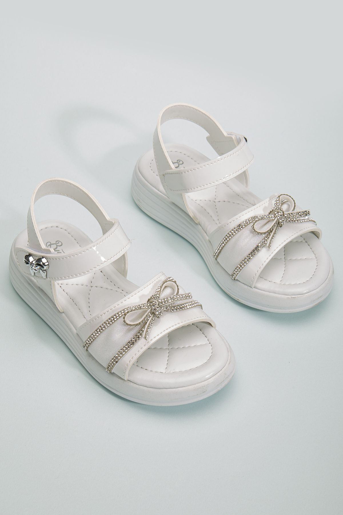 Çocuk Sandalet ,Bebek Sandalet , Düğün Ayakkabısı , Kaydırmaz Yazlık Şık Çocuk Ayakkabısı BEYAZ FİYONK - 29