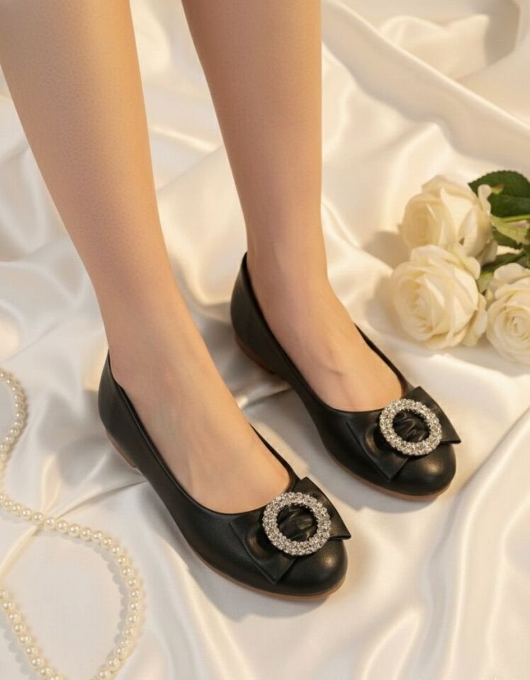 Kadın Günlük Rahat Güneş Aksesuarlı Kadın Babet MAT SİYAH - 37