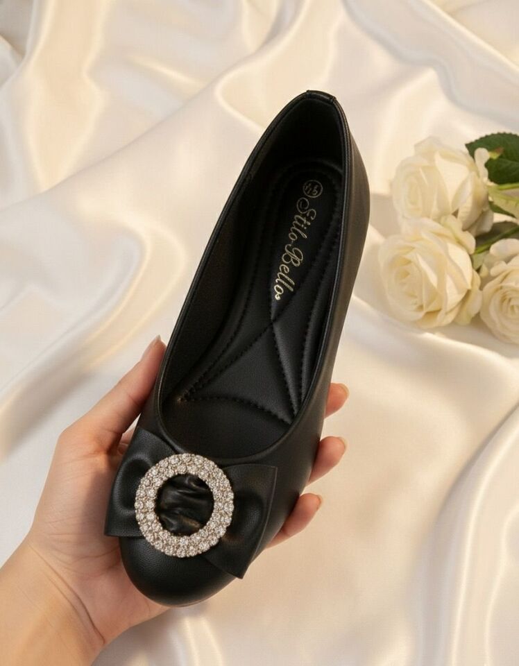 Kadın Günlük Rahat Güneş Aksesuarlı Kadın Babet MAT SİYAH - 37