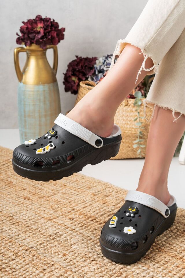 Unisex Deniz Sabo Doktor Hemşire Hastane Confort Sandalet SİYAH - 39
