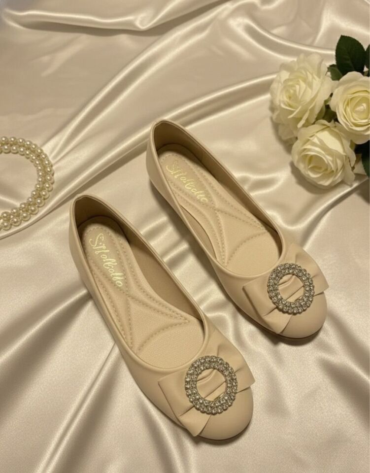 Kadın Günlük Rahat Güneş Aksesuarlı Kadın Babet MAT KREM - 40