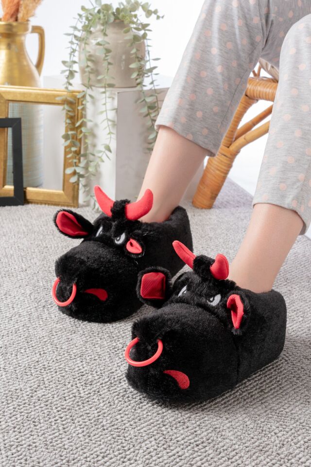 Unisex Hayvanlı Panduf Ev Ayakkabısı Ses Yapmaz Taban