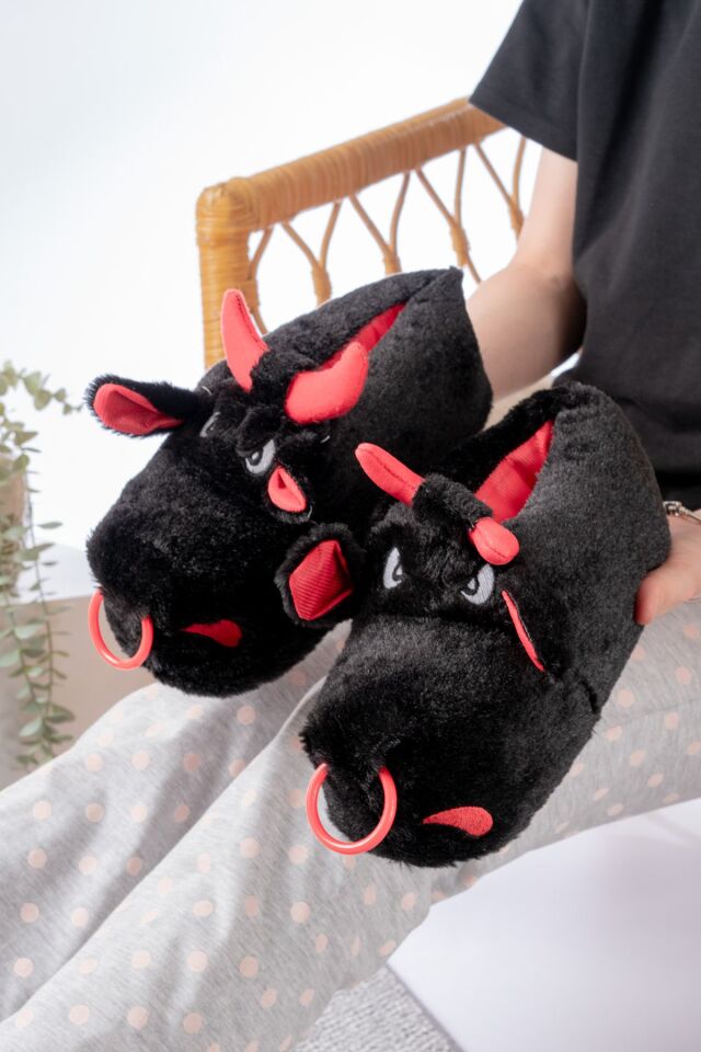 Unisex Hayvanlı Panduf Ev Ayakkabısı Ses Yapmaz Taban