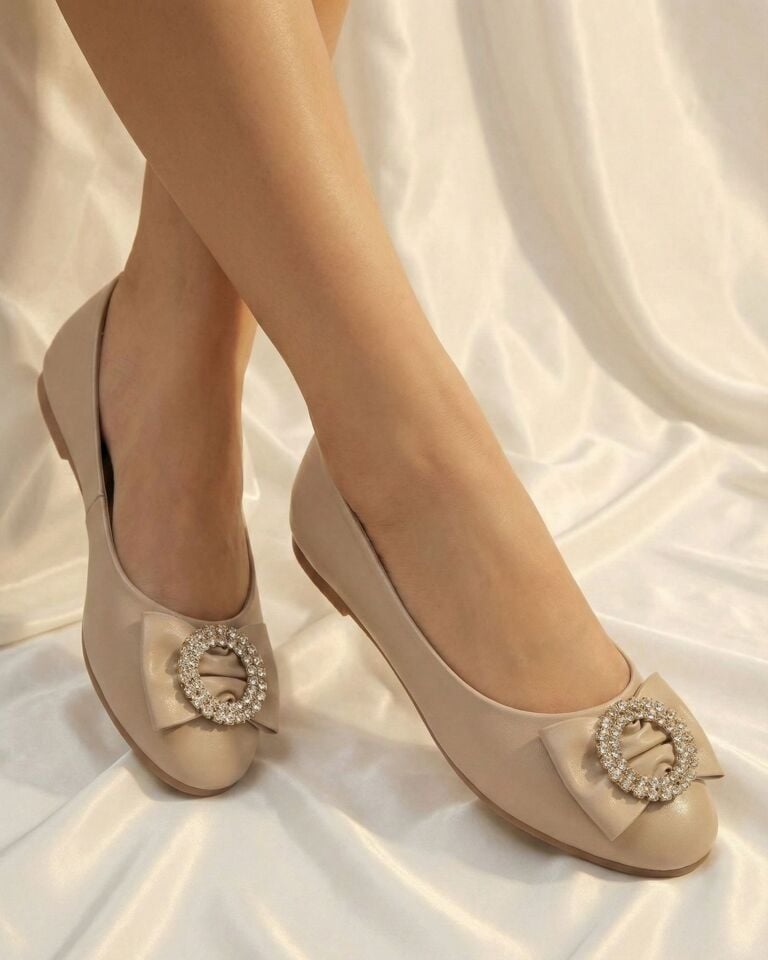 Kadın Günlük Rahat Güneş Aksesuarlı Kadın Babet MAT VİZON - 37