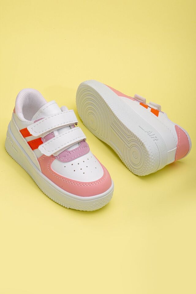 Kids Unisex Bebek Çocuk Spor Ayakkabı Sneakers Okul Ayakkabısı PEMBE-TURUNCU - 24