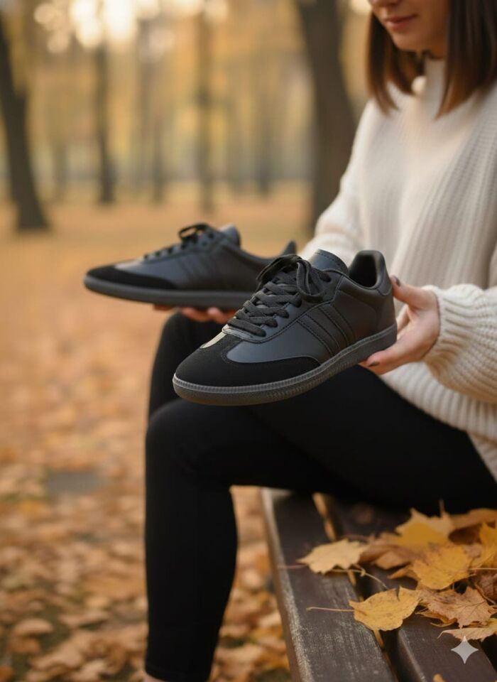 Unisex Spor Ayakkabı Günlük Casual Sneakers SİYAH-SİYAH - 39