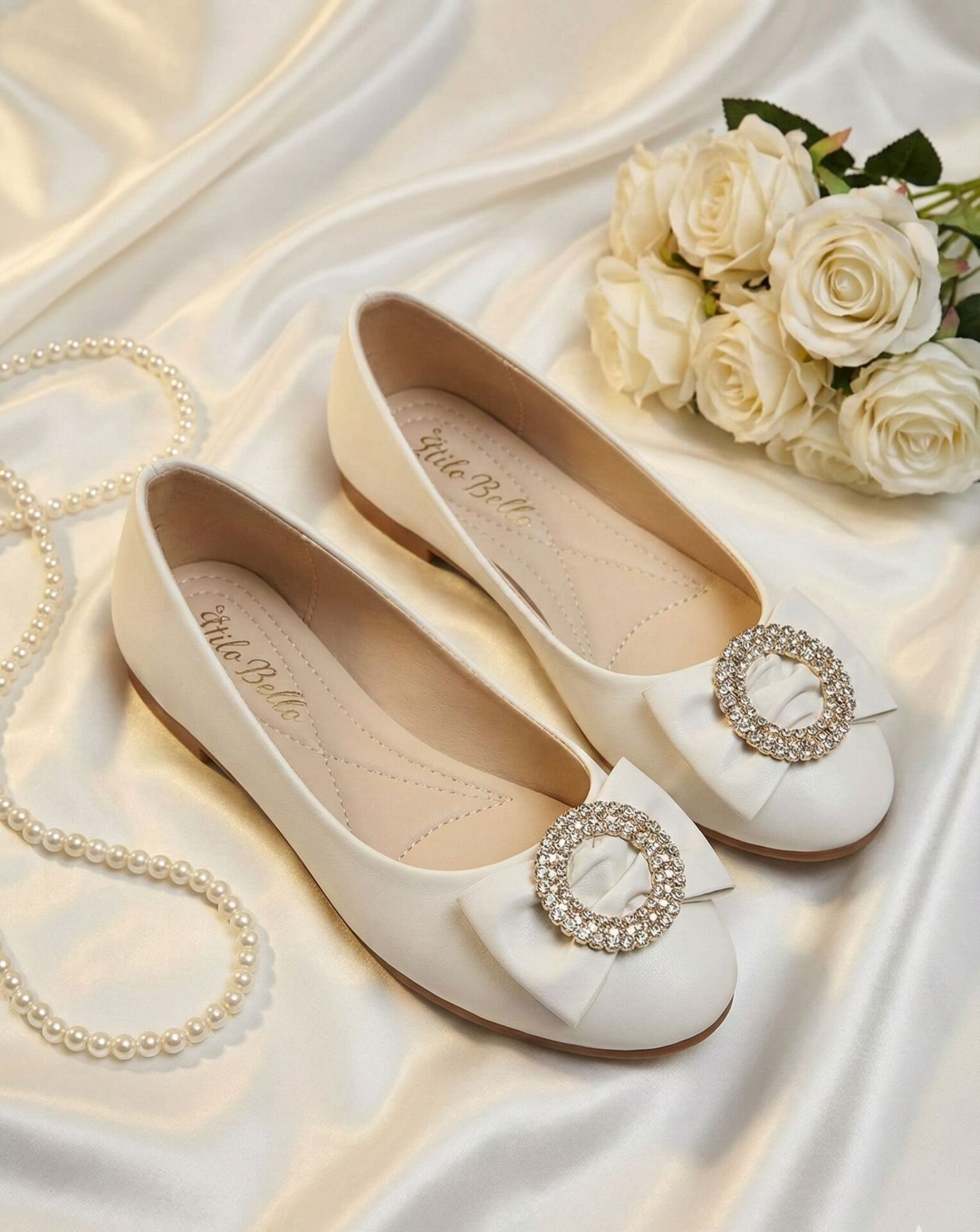 Kadın Günlük Rahat Güneş Aksesuarlı Kadın Babet MAT BEYAZ - 40