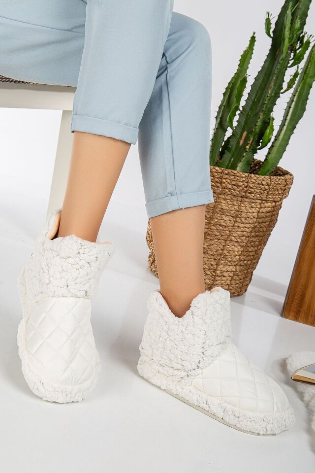 Sessiz Taban Kuzu Kapitone  Kadın Bot Kapalı Ev Botu EKRU - 38