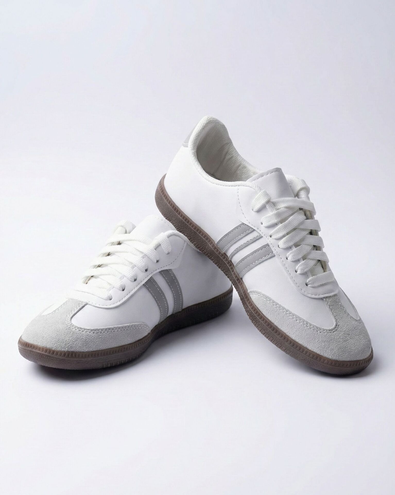 Unisex Spor Ayakkabı Günlük Casual Sneakers BEYAZ-GÜMÜŞ - 39