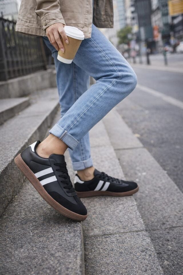 Unisex Spor Ayakkabı Günlük Casual Sneakers SİYAH-BEYAZ - 38