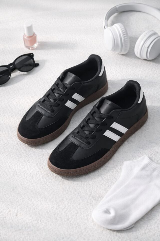 Unisex Spor Ayakkabı Günlük Casual Sneakers SİYAH-BEYAZ - 38