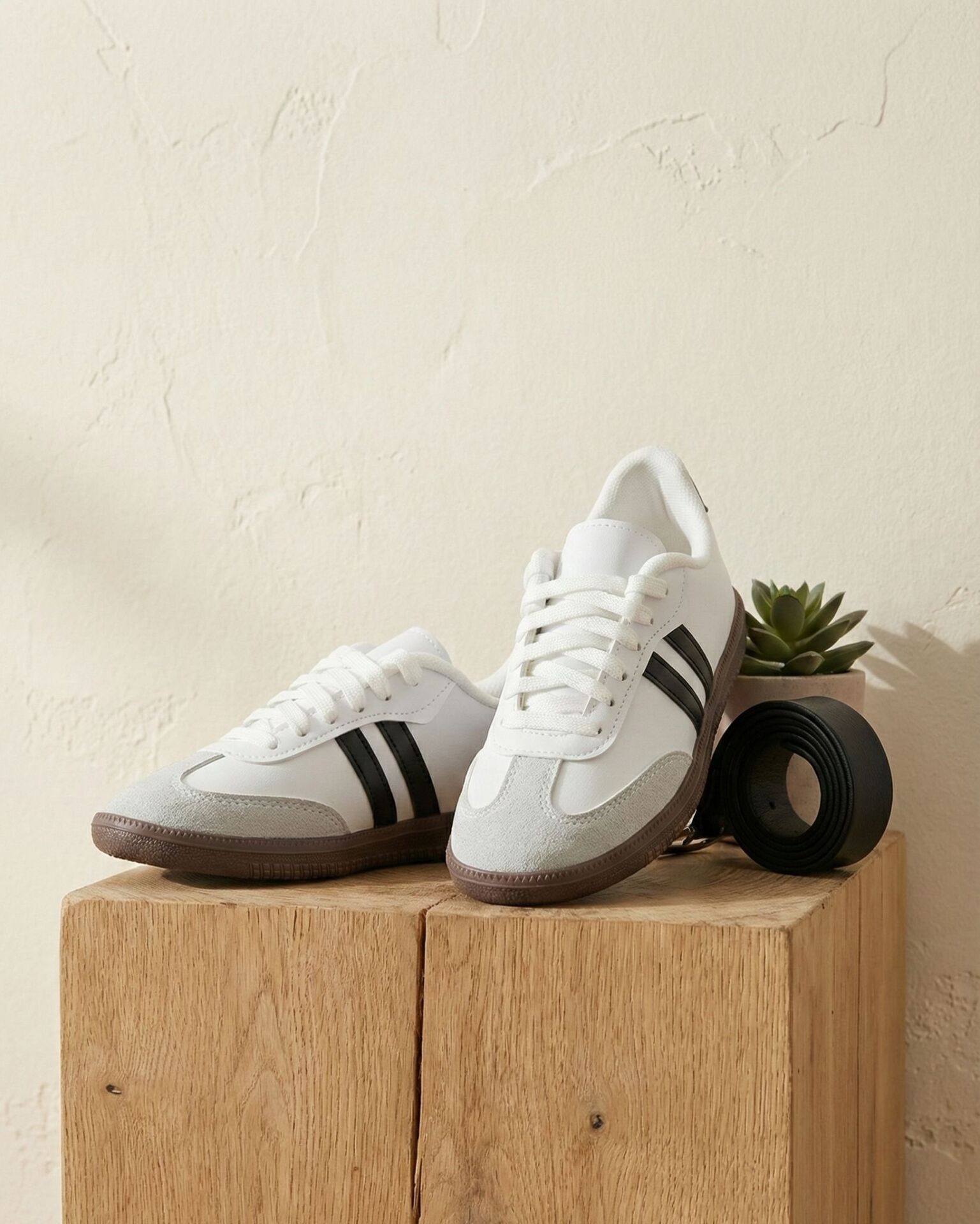 Unisex Spor Ayakkabı Günlük Casual Sneakers BEYAZ-SİYAH - 37