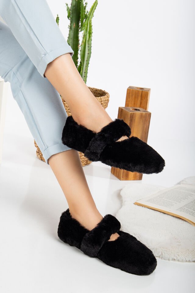 Yumuşak Peluş Kadın Ev Babeti Ses Yapmaz Hafif Taban Panduf