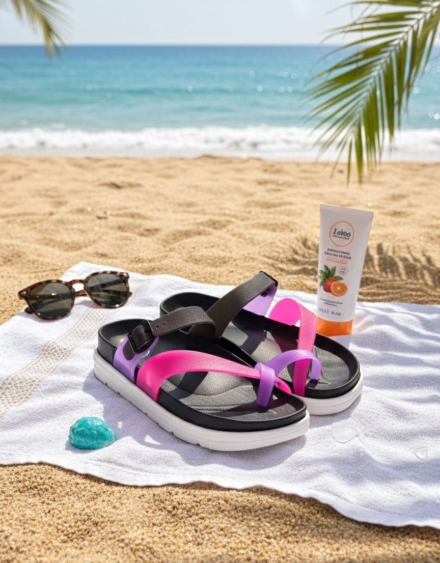 Kadın Rengarenk Kaydırmaz Taban Esnek ve Rahat Plaj Havuz Deniz Ev Bahçe Parmak Arası Terlik SİYAH - 40