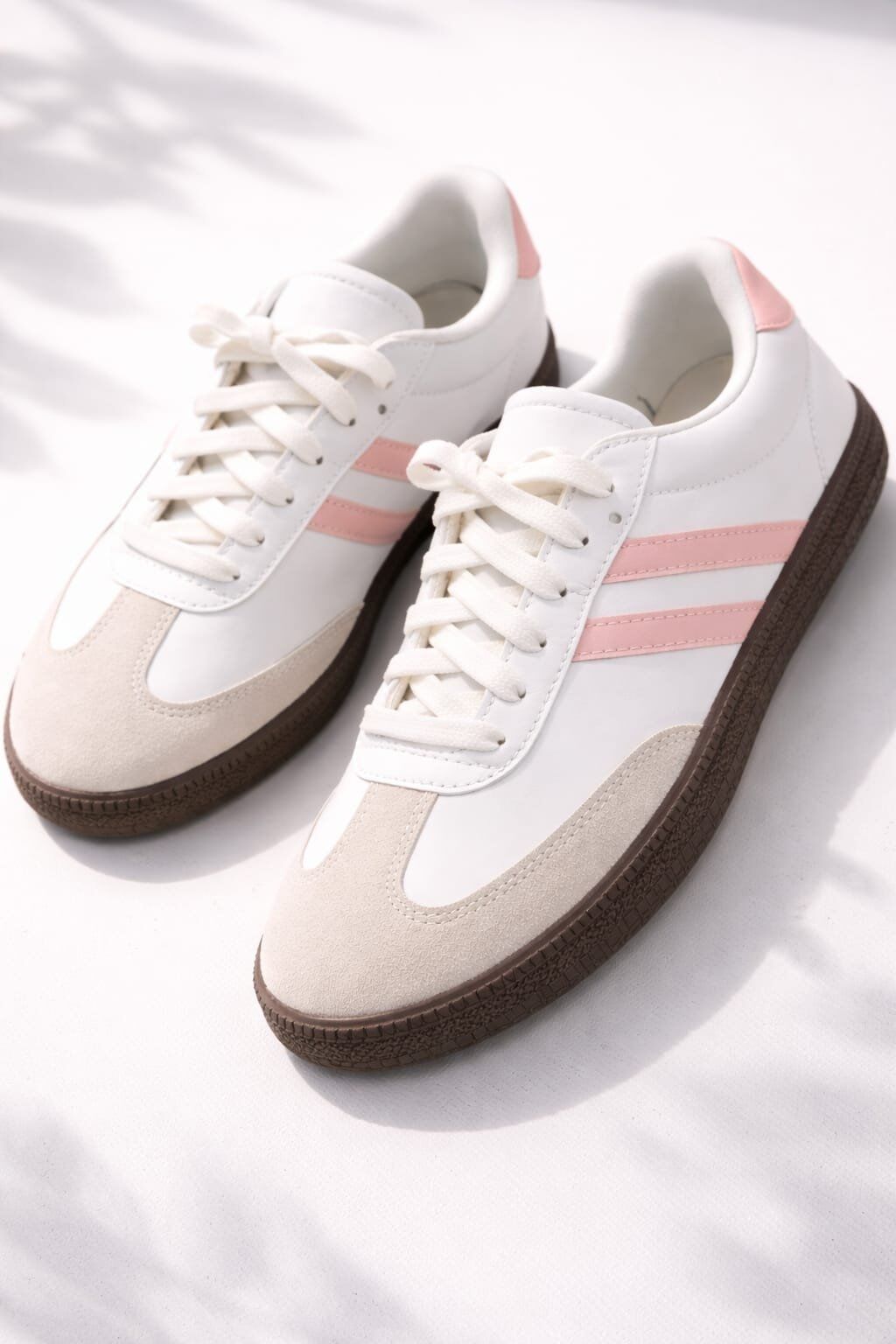 Unisex Spor Ayakkabı Günlük Casual Sneakers BEYAZ-PUDRA - 36