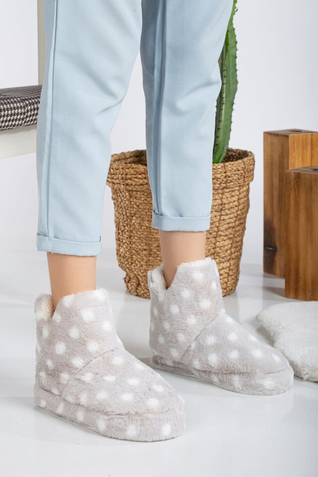 PUANTİYELİ Kadın Panduf Ev Ayakkabısı Ev Botu