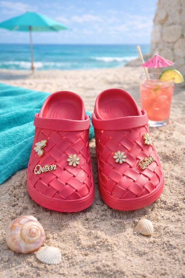 Calx Kadın Deniz Plaj Havuz Üstü Kapalı Kaydırmaz Sandalet Crocs Terlik FUŞYA - 37