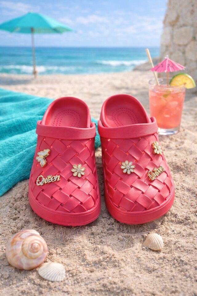 Calx Kadın Deniz Plaj Havuz Üstü Kapalı Kaydırmaz Sandalet Crocs Terlik FUŞYA - 40