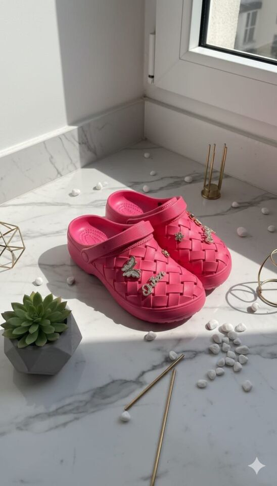 Calx Kadın Deniz Plaj Havuz Üstü Kapalı Kaydırmaz Sandalet Crocs Terlik FUŞYA - 40
