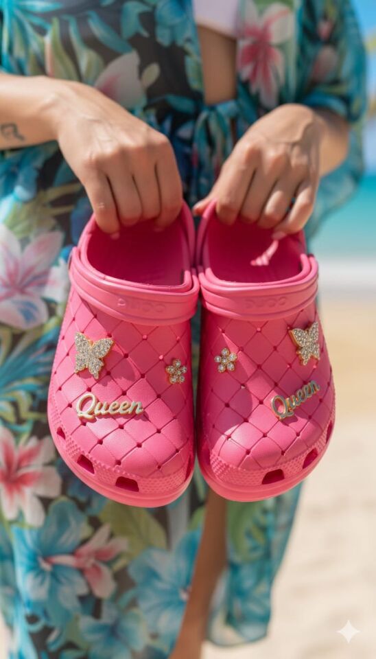 Calx Kadın Deniz Plaj Havuz Üstü Kapalı Kaydırmaz Sandalet Crocs Terlik FUŞYA - 40