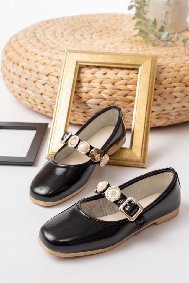 Günlük Kadın Babet Ayarlanabilir Tokalı Hafif Rahat Ayakkabı SİYAH - 37