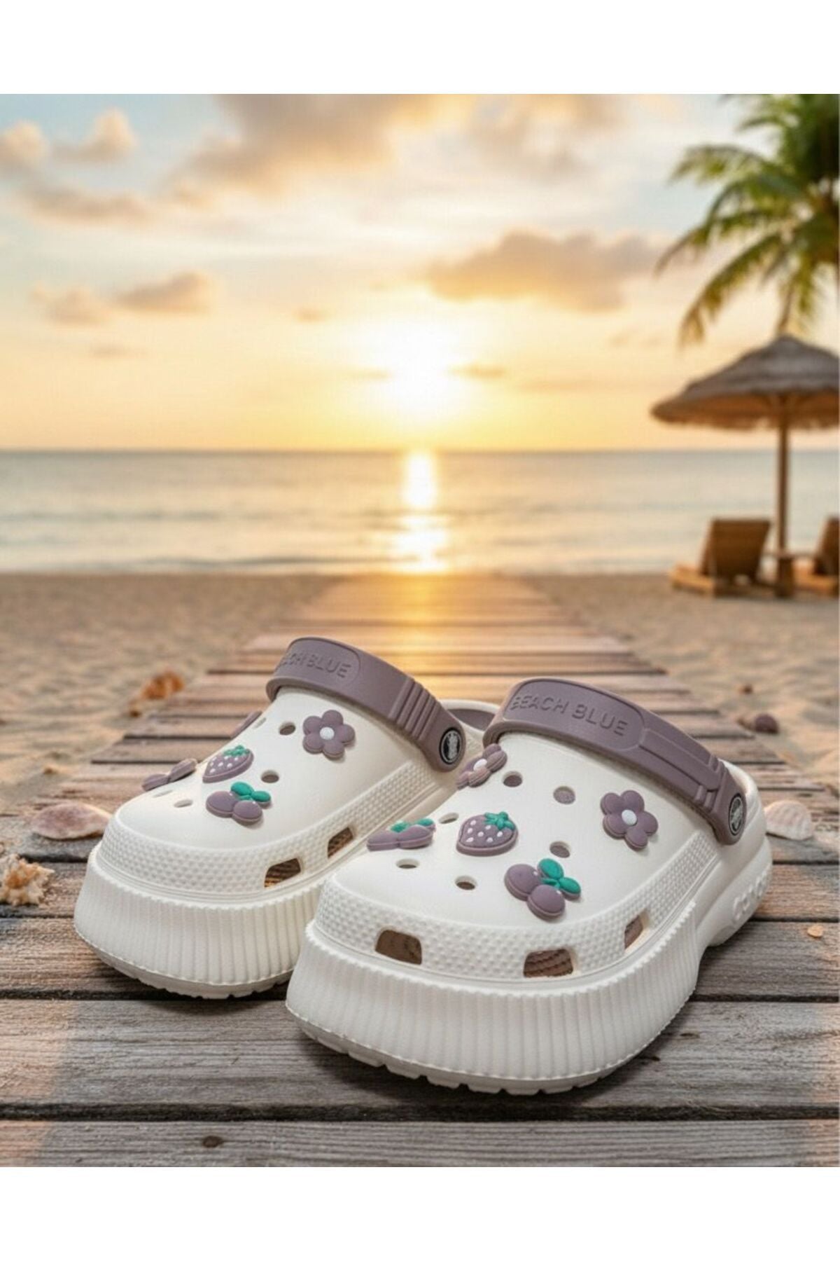 Unisex Yüksek Tabanlı Deniz Sabo Doktor Hemşire Hastane Comfort Sandalet Unisex BEJ - 40