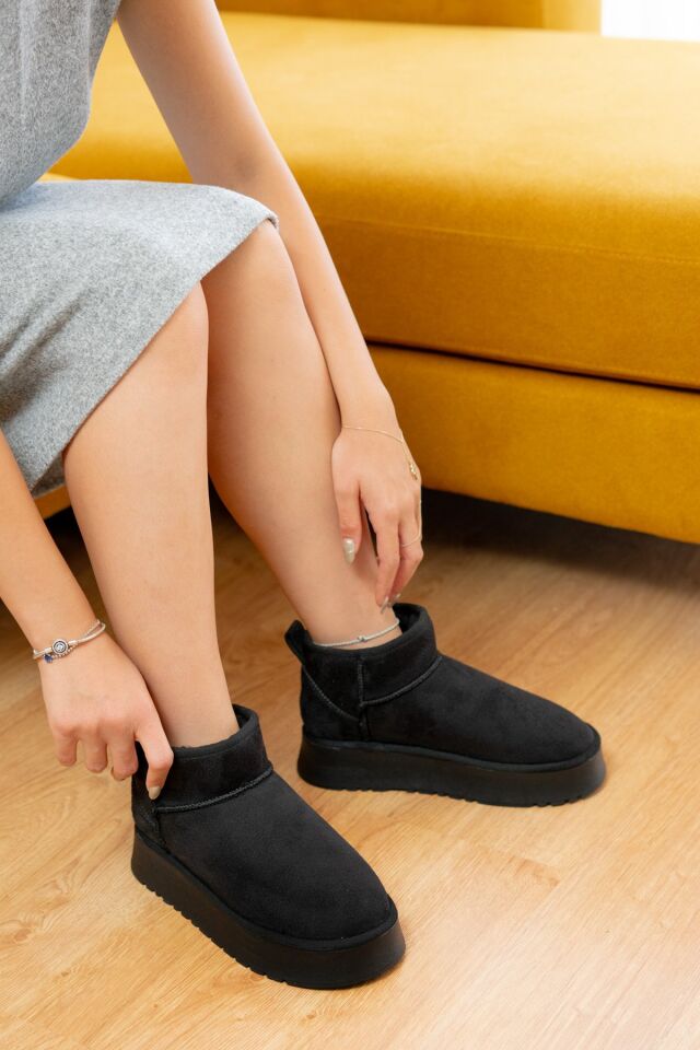 Kadın Bot Kadın Ayakkabı Içi Kürklü Bot Kalın Tabanlı Bot Modeli SİYAH - 40