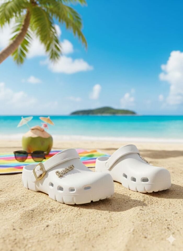 Calx Deniz Plaj Havuz Üstü Kapalı Kaydırmaz Sandalet Terlik BEYAZ - 40