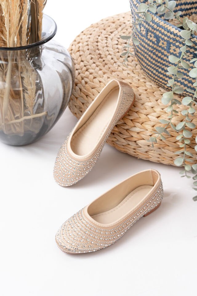 Kadın Baretli Taşlı Günlük  Babet Ayakkabı