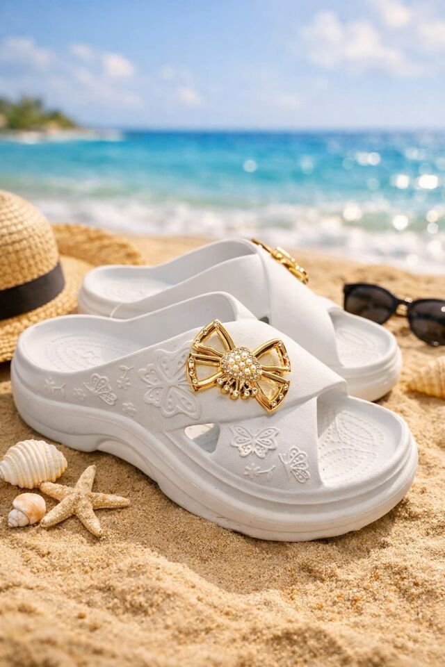 Calx Yüksek Topuluklu Kelebek Detaylı Kadın Terlik Calx Yüksek Topuluklu Kelebek Detaylı Kadın Terlik