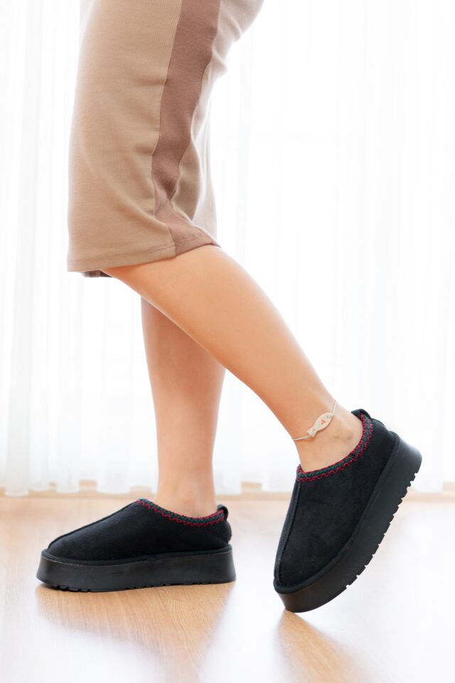 Kadın Bot Kadın Ayakkabı Içi Kürklü Kısa Bot Modeli SİYAH - 40